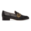 GUCCI BLACK GG MARMONT LOAFERS