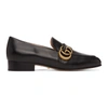 Gucci Leather Loafer With Double G In 1000 Black