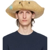 LANVIN LANVIN BEIGE STRAW HAND-PAINTED PANAMA HAT