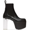 RICK OWENS RICK OWENS BLACK TRANSPARENT HEEL KISS BOOTS