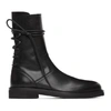ANN DEMEULEMEESTER BLACK LEATHER BACK LACE-UP BOOTS