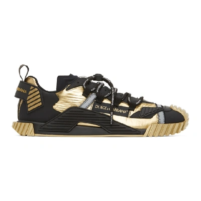 Dolce & Gabbana Dolce And Gabbana Gold And Black Ns1 Sneakers In Black/gold