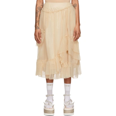 Simone Rocha Beige Bite Skirt In Nude