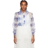 SIMONE ROCHA SIMONE ROCHA BLUE AND OFF-WHITE PRINTED SHIRT