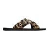 VERSACE VERSACE BROWN LEOPARD SANDALS