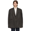 MAISON MARGIELA MAISON MARGIELA GREY WOOL PINSTRIPE BLAZER