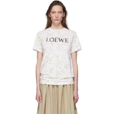 Loewe Floral Logo Cotton T-shirt In White