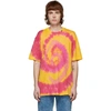 VERSACE VERSACE ORANGE AND PINK TIE-DYE T-SHIRT