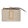 MARC JACOBS MARC JACOBS BEIGE AND PINK SNAPSHOT TOP ZIP MULTI WALLET