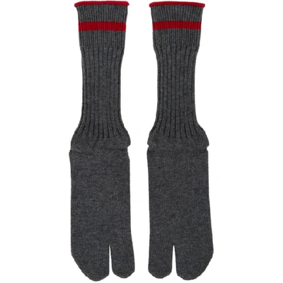 Maison Margiela Grey Knit Socks In 859f D Grey