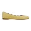 CHLOÉ CHLOE YELLOW SUEDE LAUREN FLATS