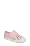 Native Shoes Babies' Jefferson Water Friendly Slip-on Vegan Sneaker In Milk Pink/ Shell White