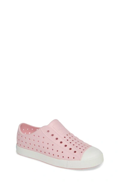Native Shoes Babies' Jefferson Water Friendly Slip-on Vegan Sneaker In Milk Pink/ Shell White