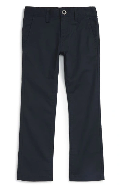Volcom Modern Stretch Chinos In Navy Dark