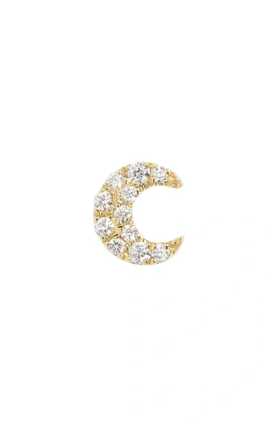 Maria Tash Diamond Moon Threaded Stud Earring In Rose Gold