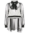 SACAI Sheer Blouse with Tweed Bra