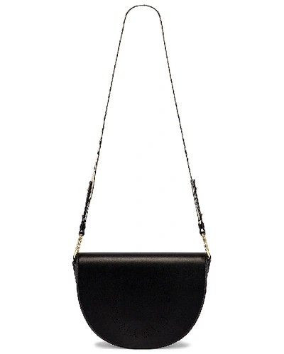 Stella Mccartney Mini Eco Soft Leather Flap Shoulder Bag In Black