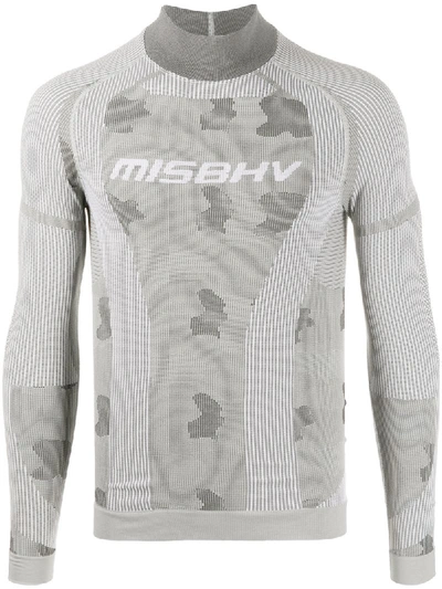 Misbhv High-neck Long-sleeved Top In Grey
