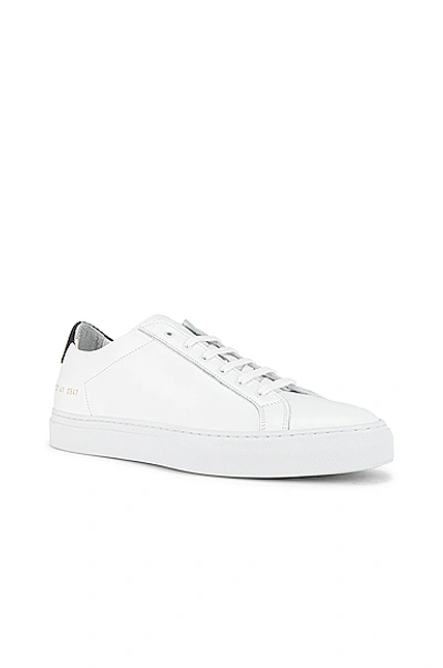 Common Projects White Retro Low Sneakers In White / Black