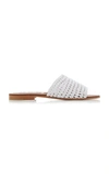 Carrie Forbes Woven Raffia Slides In White