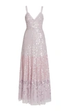 NEEDLE & THREAD Ruffled Sequin-Embellished Tulle Gown,801898