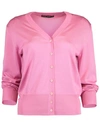 DOLCE & GABBANA Solid Rose V-Neck Cardigan