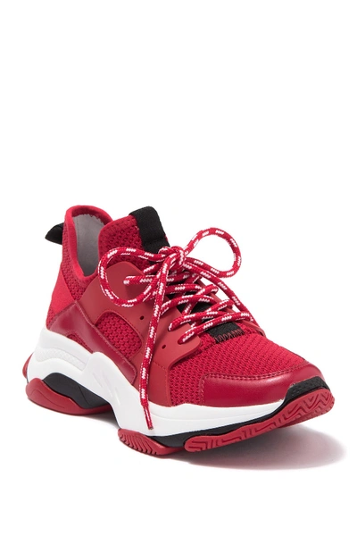 Steve Madden Arelle Exaggerated Sole Sneaker In Red
