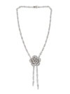 CZ BY KENNETH JAY LANE RHODIUM-PLATED & CRYSTAL FLOWER NECKLACE,0400012060211