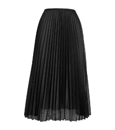 Moncler Pleated Mesh Skirt In Black