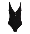 LESLIE AMON RITA BUTTON-UP SWIMSUIT,15175970