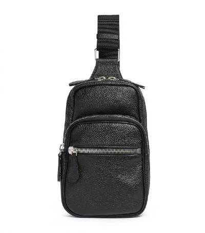 Maison Margiela Mini Grained Leather Cross-body Backpack In Black