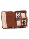 Bey-berk Saddle Leather 4-watch Accessory Case In Brown