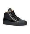 GIUSEPPE ZANOTTI PATENT MIX MID TOP SNEAKERS,14857089