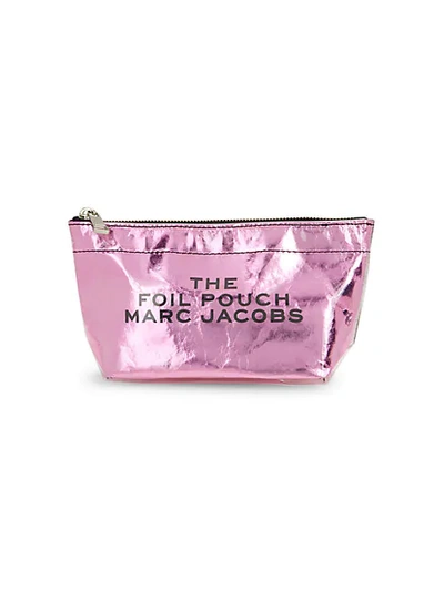 Marc Jacobs Long Foil Cosmetic Pouch In Silver