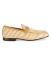 SAKS FIFTH AVENUE FIRENZE RAFFIA & LEATHER LOAFERS,0400010673769