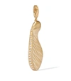 ANNOUSHKA YELLOW GOLD AND DIAMOND SYCAMORE PENDANT,14868173