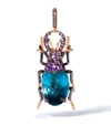 ANNOUSHKA ROSE GOLD AND BLUE TOPAZ BEETLE CHARM,14868455