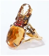 ANNOUSHKA YELLOW GOLD AND CITRINE BEETLE RING,14985795