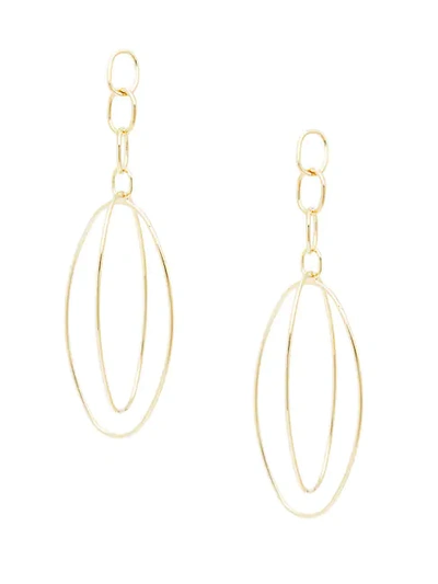 Saks Fifth Avenue 14k Gold Double Oval Hoop Drop Earrings