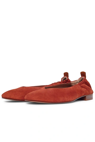 Hudson London Yara Suede Flats In Brown