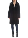 Avec Les Filles Notched Faux-fur Coat In Charcoal