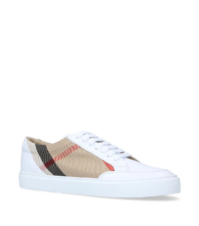 Burberry House Check Trainers In White