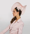 PHILIP TREACY CURVED FLORAL DETAIL WIDE-BRIM HAT,15220104