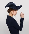 PHILIP TREACY CURVED FLORAL DETAIL WIDE-BRIM HAT,15220111