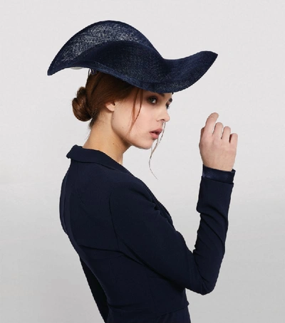Philip Treacy Curved Floral Detail Wide-brim Hat