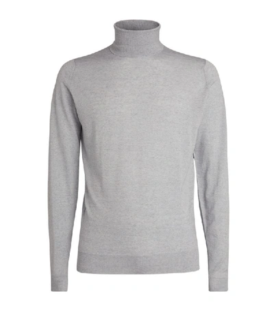 John Smedley Cherwell Mélange Merino Wool Rollneck Sweater In Gray