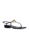 Valentino Garavani 20mm Vlogo Leather Thong Sandals In Black