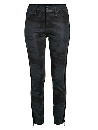 Etienne Marcel Camo Zip-cuff Skinny Jeans In Charcoal