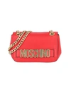MOSCHINO LOGO CHAIN-STRAP LEATHER SHOULDER BAG,0400012474025