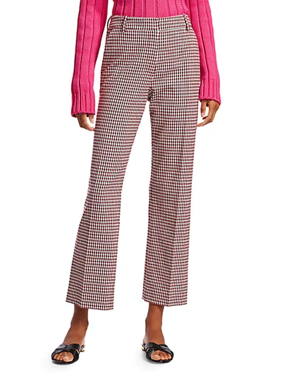 Derek Lam 10 Crosby Galen Checker Cropped Trousers In Pink White